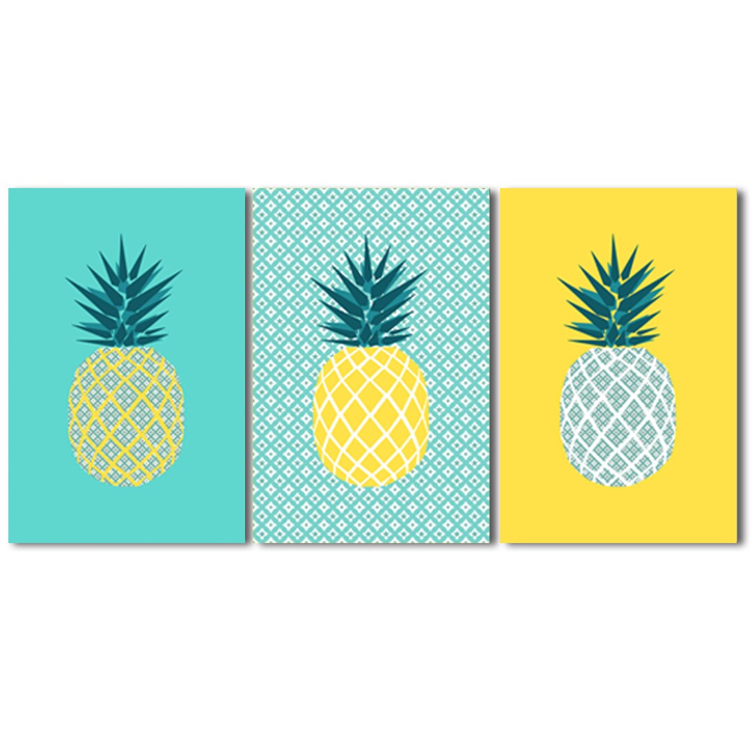 3 Affiches Ananas, Exotique, Tropical, Design, Cadeau Pour Les Femmes, Décoration Salon