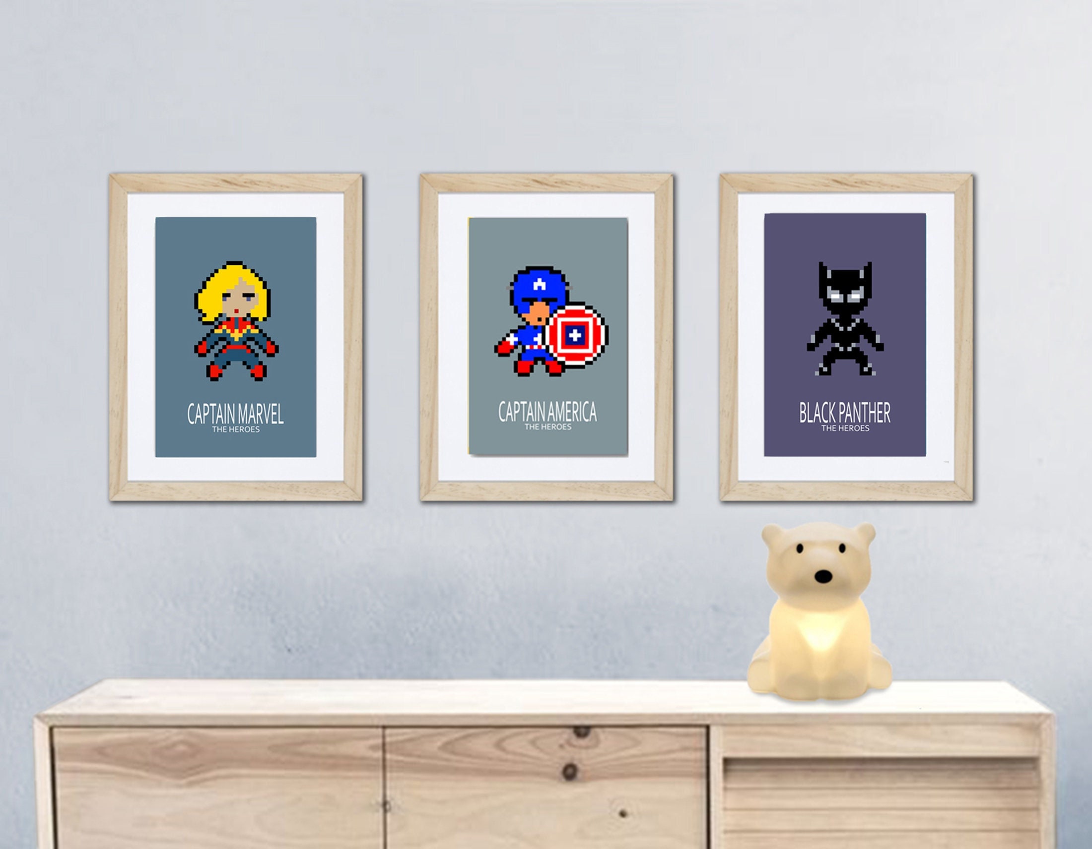 3 Affiches Super Héros, Décoration Enfant