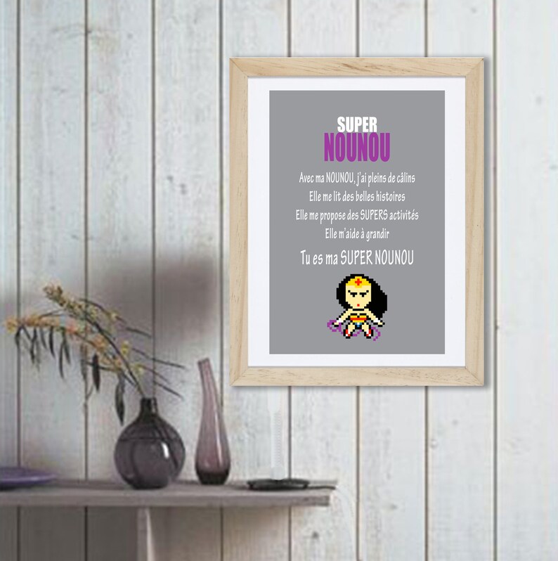 Affiche citation super nounou en français cadeau nounou Etsy Affiche citation super nounou en français cadeau nounou Etsy