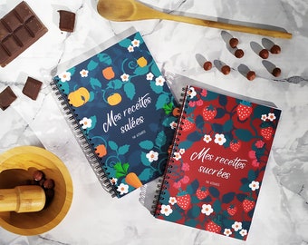 Duo notebooks of savory and sweet recipes to fill, A5