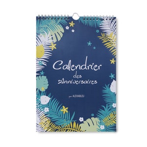 blue, perpetual birthday calendar