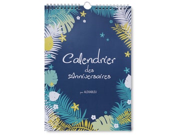 blue birthday calendar, perpetual