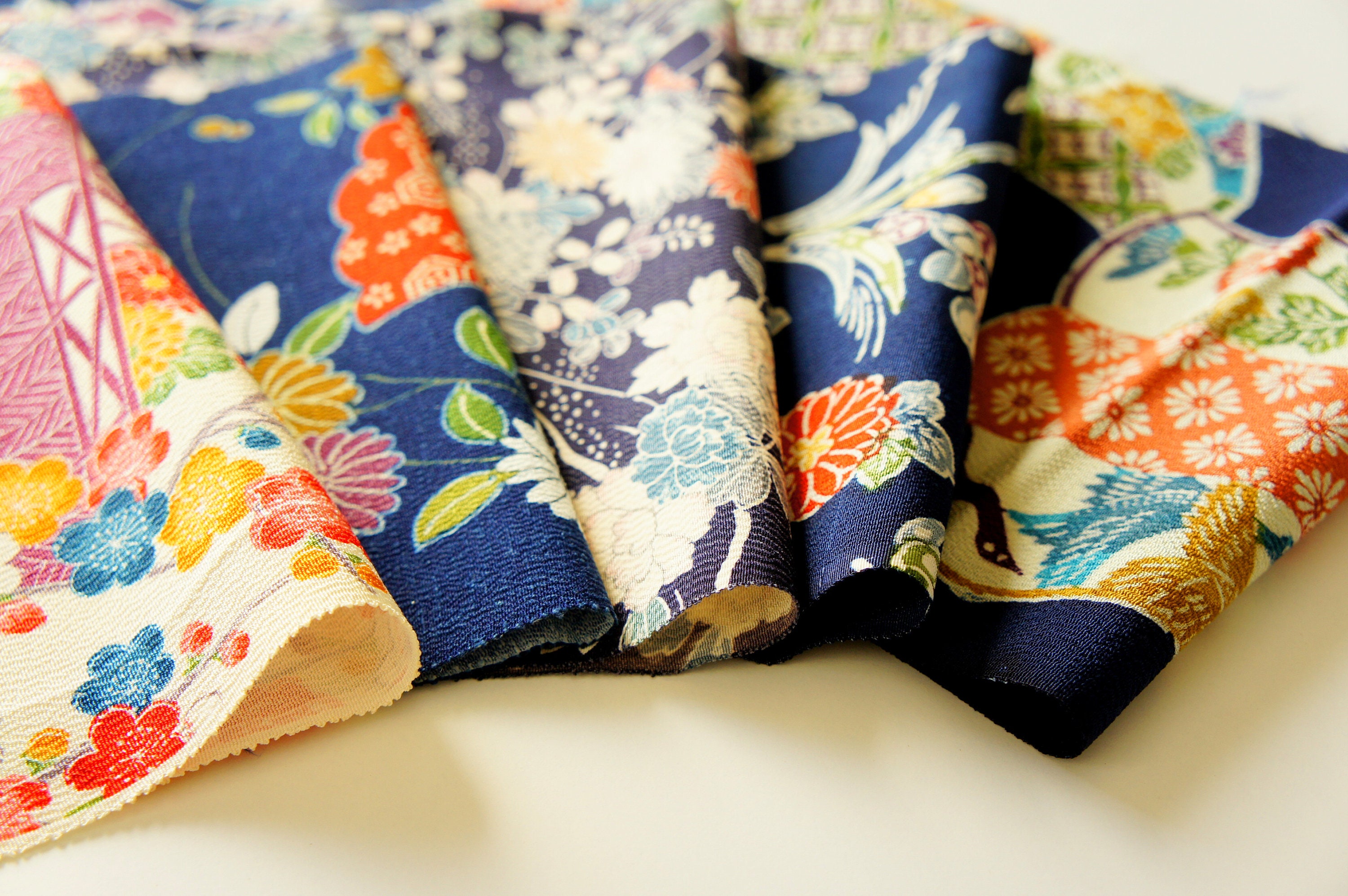 Japanese Kimono Fabric Bundles Lot 198 Etsy