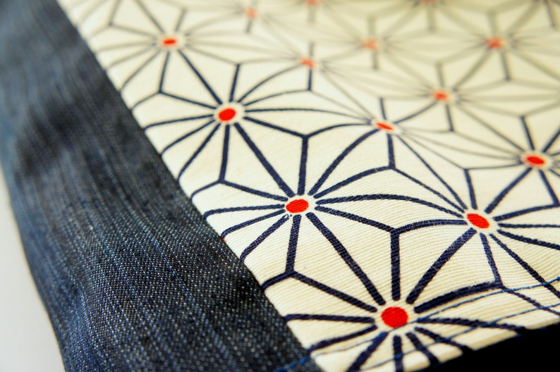 Cotton Canvas Tote 9 Blue Hemp Japanes Obi Bag Christmas gift