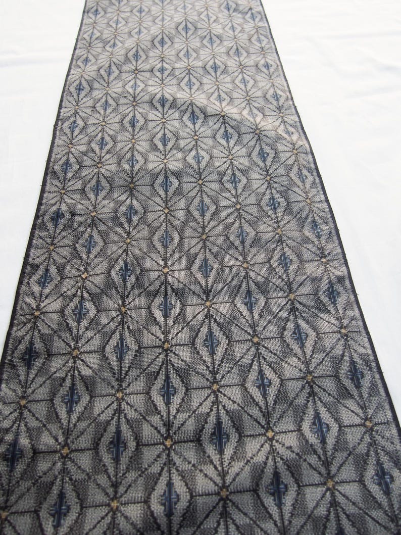 Japanese Silk Kimono Fabric, Vintage Tsumugi With Star Lattice in ...