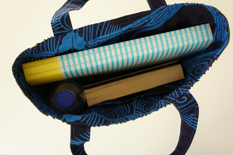 Cotton Canvas Tote 9 Blue Hemp Japanes Obi Bag Christmas gift
