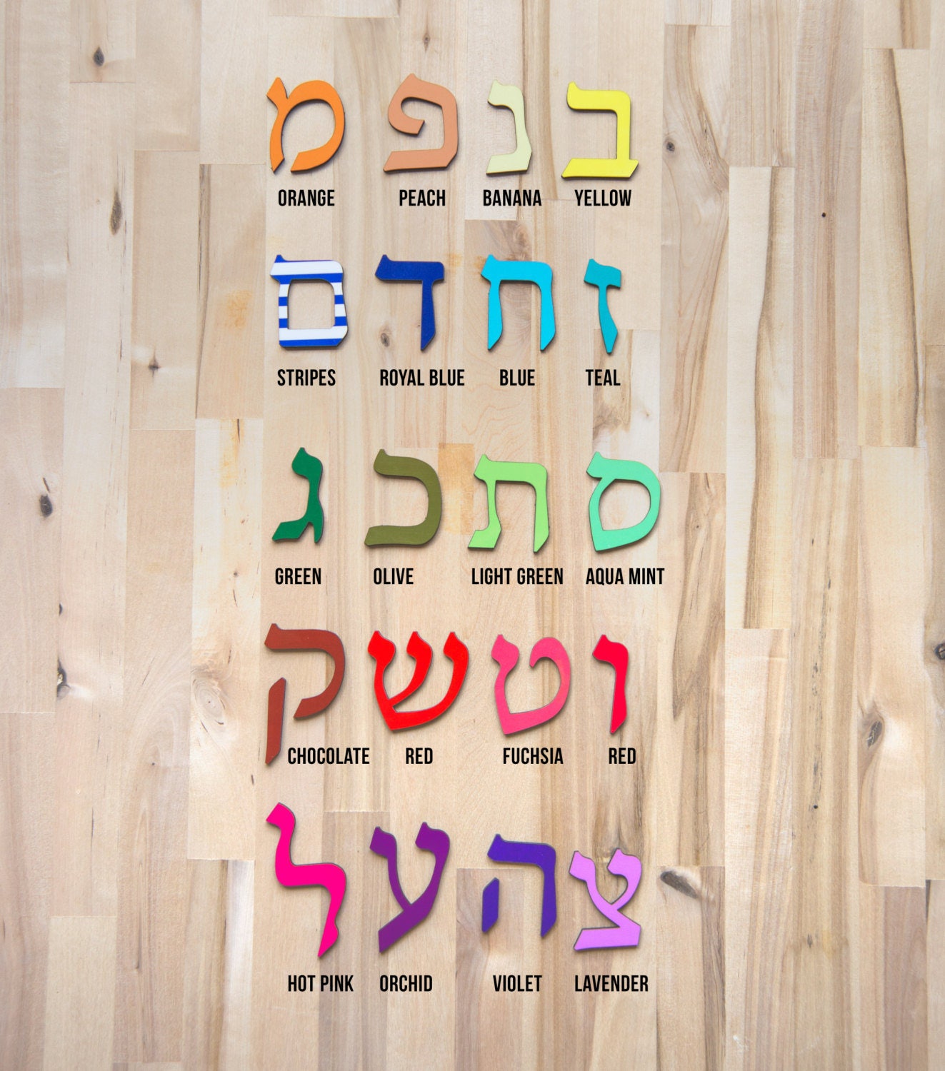 Wooden Hebrew Letters Rosh Hashana Gift Hebrew Name Baby | Etsy