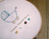 Welcome New Baby Name Stroller Downloadable Embroidery Pattern