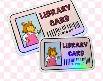 DW Library Card | Arthur Library Card Sticker || Kindle Sticker ...