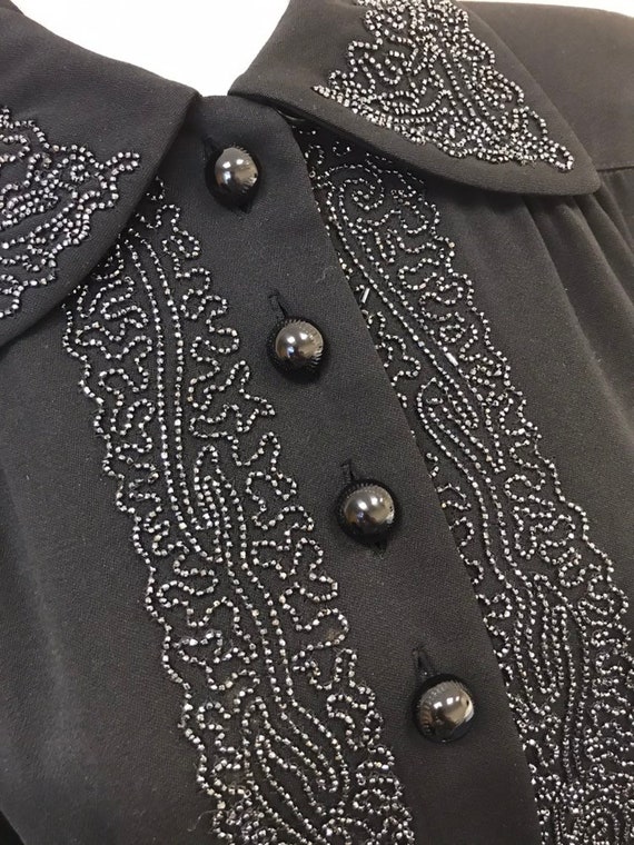 1940s American black beaded swing jacket