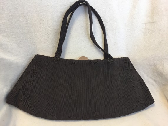 50s brown half moon Corde handbag