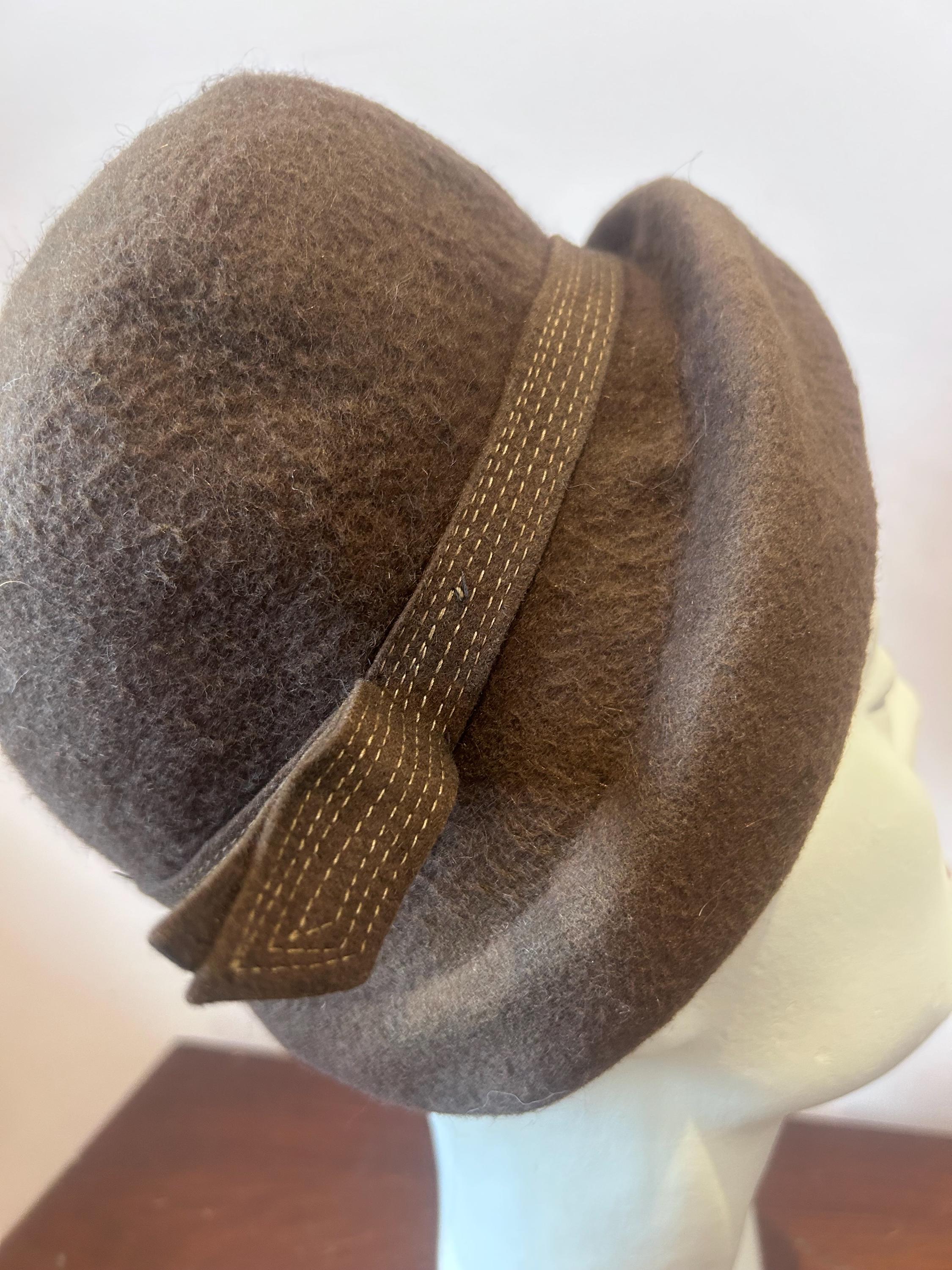 Vintage 60s Glamour Felts Brown Cloche Hat 1970s Neiman Marcus Cloche Hat | Faux Fur Fun main image 4