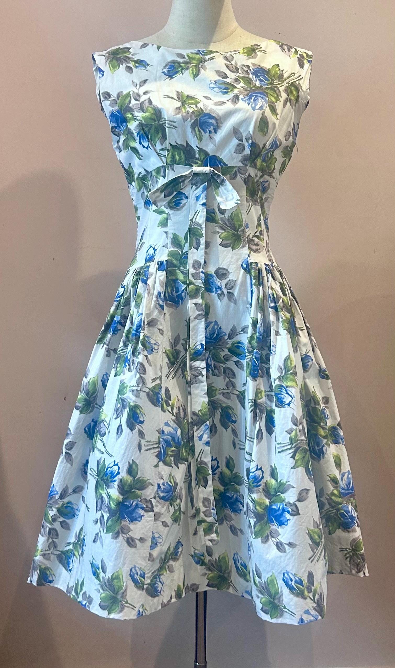Blue rose dress - Etsy Espaa