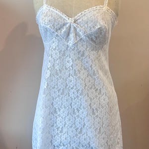 late 1960s white nylon lace slip size 12