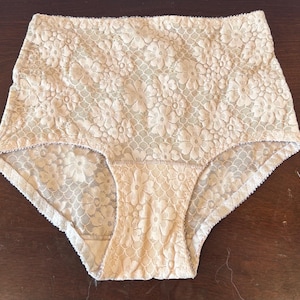 vintage 1960s original plaster pink floral lace knickers panties underwear