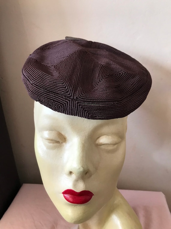 Rare Brown Corde 1940s tilt hat