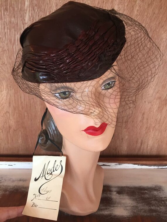 30s brown driving hat