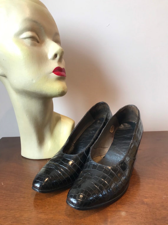 Original 1920s black shoes - image 6