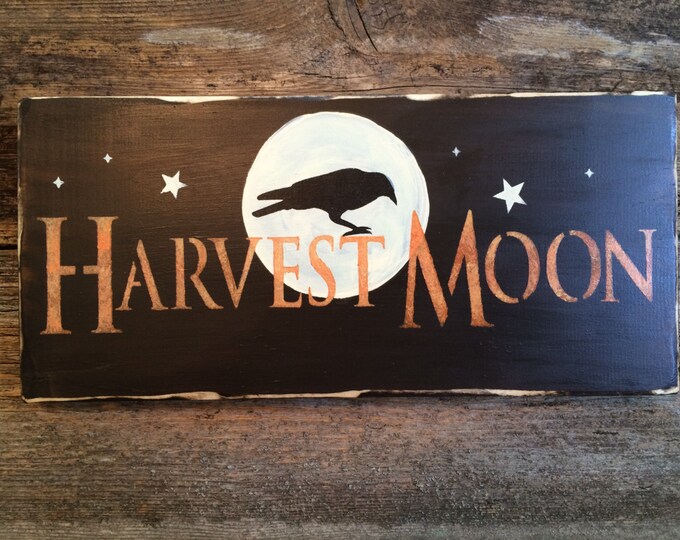 Harvest Moon Sign in Dark Brown Etsy