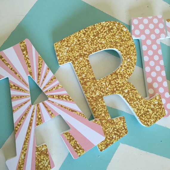 Custom Decorated Wooden Letters Minnie Mouse Pink And Gold Etsy