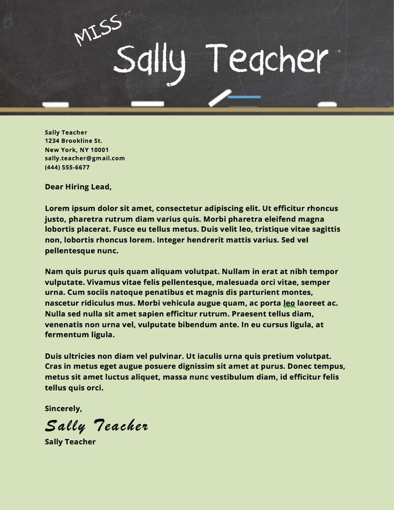 Elementary School Teacher Resume & Cover Letter Modern | Etsy Elementary School Teacher Resume & Cover Letter Modern | Etsy