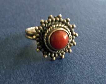 Vintage Sterling Silver Carnelian Ring India