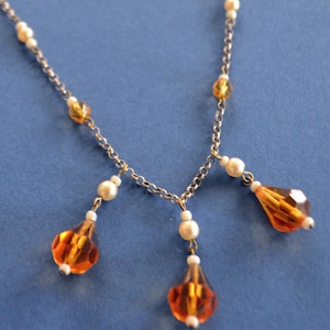 Vintage 1930s Sterling Silver and Czech Glass Bead Necklace