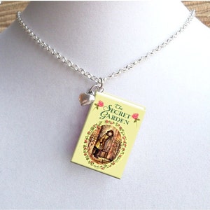 The Secret Garden with Your Choice of Charm - Miniature Book Necklace