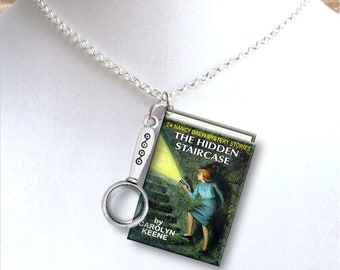 The Hidden Staircase - With Your Choice of Charm - Miniature Book Necklace