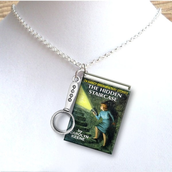 The Hidden Staircase - With Your Choice of Charm - Miniature Book Necklace