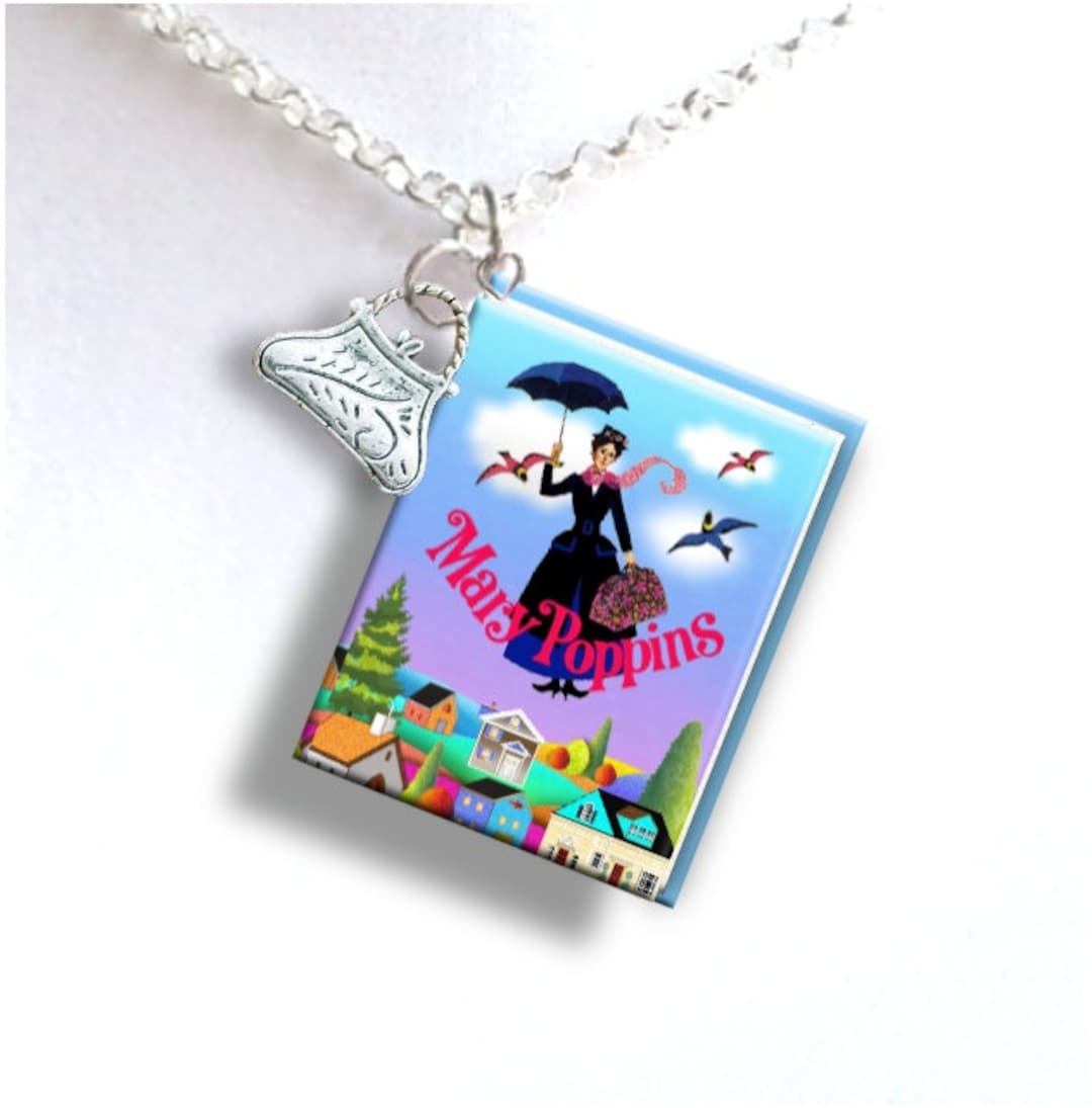 Mary Poppins With Your Choice of Charm Miniature Book Necklace