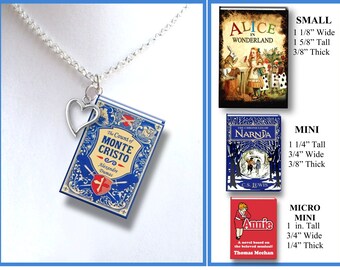 The Count Of Monte Cristo - with your choice of Charm - Small Book Necklace