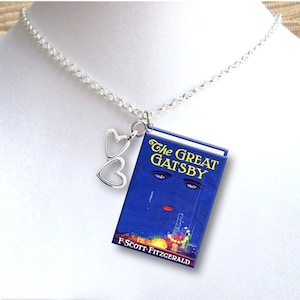 The Great Gatsby with Your Choice of Charm - Miniature Book Necklace