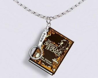Sherlock Holmes - With Your Choice of Charm - Miniature Book Necklace