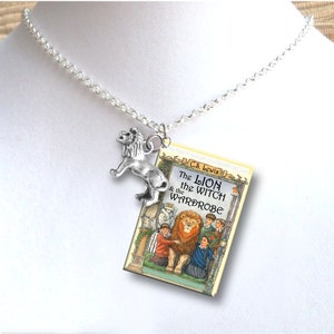 The Lion The Witch And The Wardrobe - With Your Choice of Charm - Miniature Book Necklace - Childrens Book