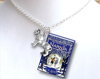 The Chronicles of Narnia with Your Choice of Charm - Miniature Book Necklace