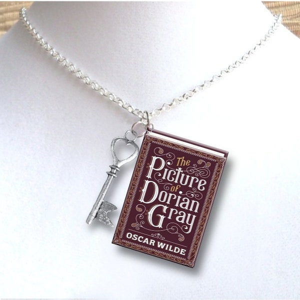 The Picture Of Dorian Gray with Your Choice of Charm - Style 1 - Miniature Book Necklace