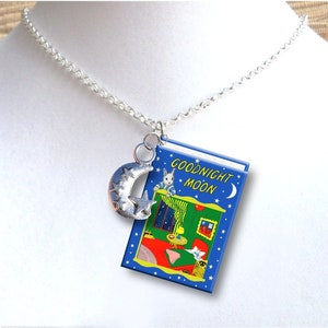 Goodnight Moon - with Your Choice of Charm  - Miniature Book Necklace