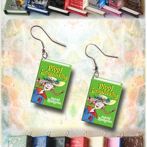 Pippi Longstocking - Micro-Mini Book Earrings image 1