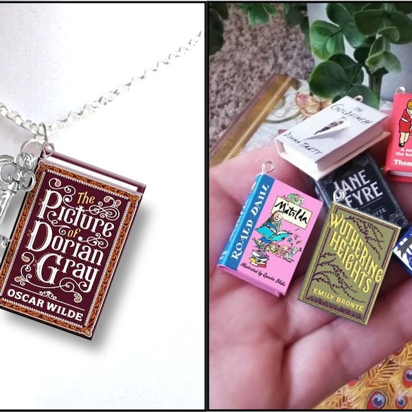 The Picture Of Dorian Gray with Your Choice of Charm - Micro Mini Book Necklace