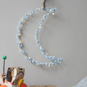 Veilleuse Pompon Lune | Veilleuse pour chambre d'enfant | Décoration de chambre d'enfant