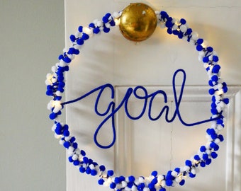 Football Theme Pom Pom fairy light Hoop