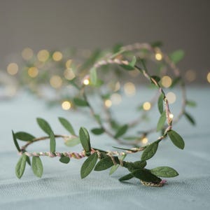 Green Leaf Fairy Lights | Holiday String Lights | Rustic Wedding Decorations | Table Decorations | LED Lights