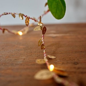 Gold Leaf Fairy Lights Wedding Table Decorations Wedding String Lights Christmas Table Lights image 6