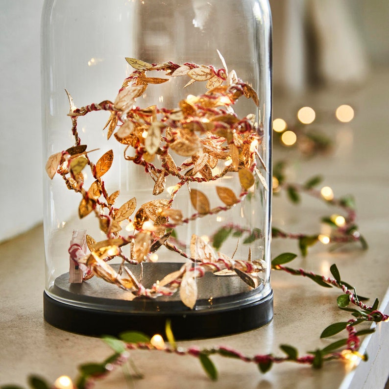 Gold Leaf Fairy Lights Wedding Table Decorations Wedding String Lights Christmas Table Lights image 1