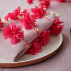 Pink Flower Fairy Lights | Wedding Decorations | Petal String Lights