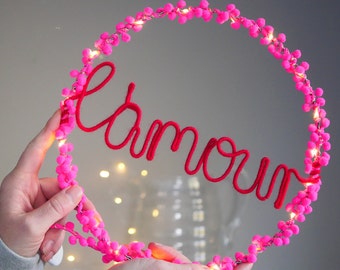 L'amour Fairy Light Hoop Valentine Gift