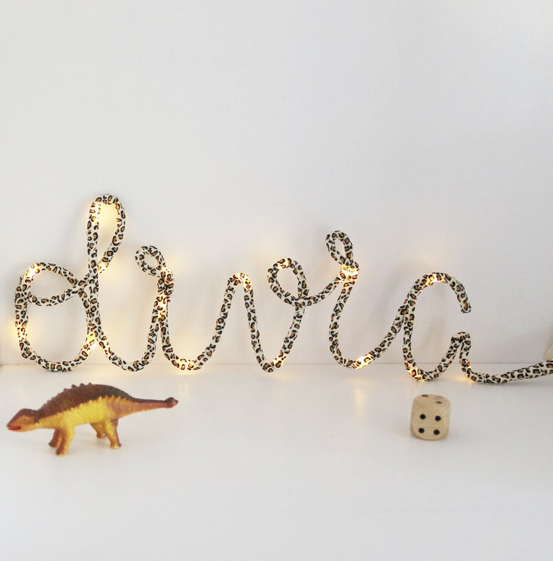 Personalised Leopard Print Name in Lights Personalised Gift for Teen Name Light Personalised Name Light image 4