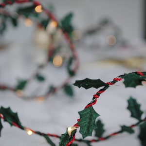 Holly Leaf Fairy Light String Christmas String lights Festive Fairy Lights for Christmas Table Decorations image 4