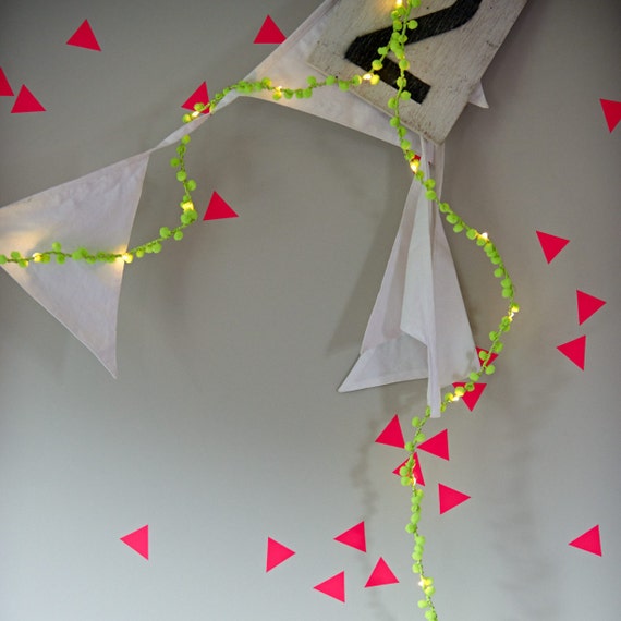 Neon Pom Pom Fairy Lights Light Garland Neon Lights Battery Lights Wedding Decorations Children Bedroom Light Bunting Gifts For Girls
